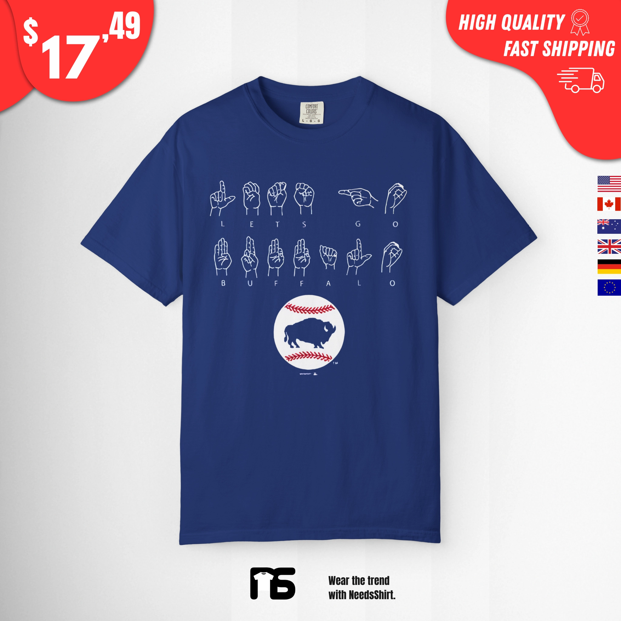 Bisons Let’s Go Buffalo ASL Language Shirt