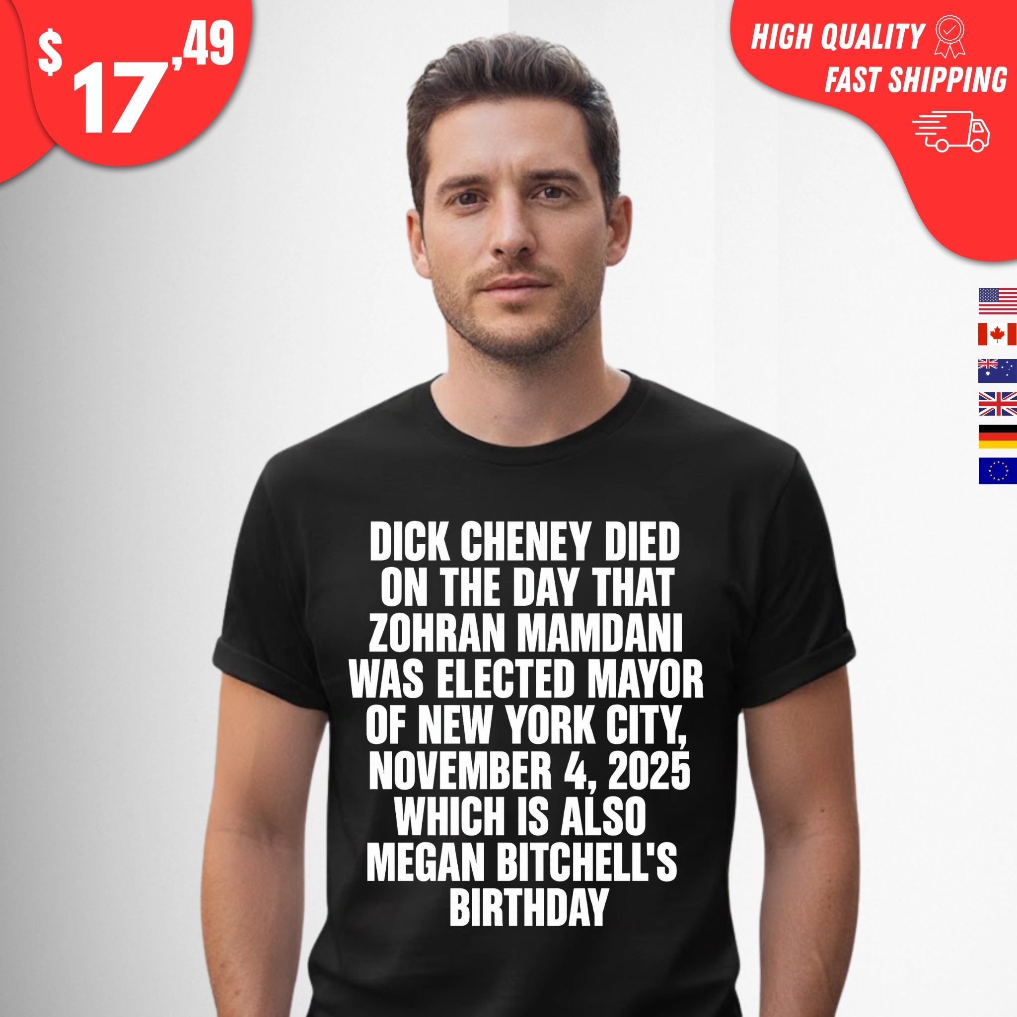 Dick Cheney Died On The Day That Zohran Mamdani Was Elected Mayor Of New York City Which is Also Megan Bitchell’s Birthday Shirt