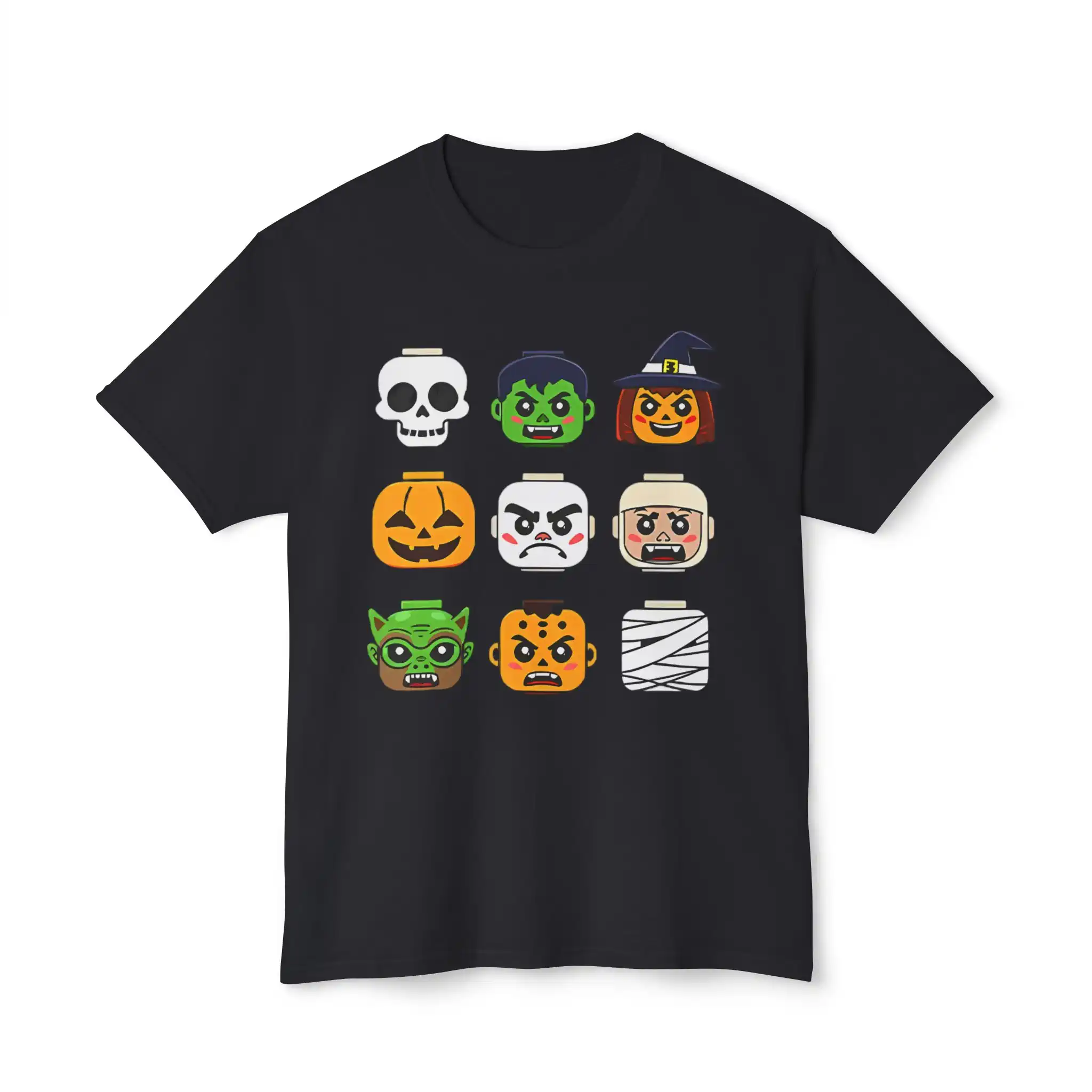 halloween building brick head pumpkin ghost zombie boys shirt