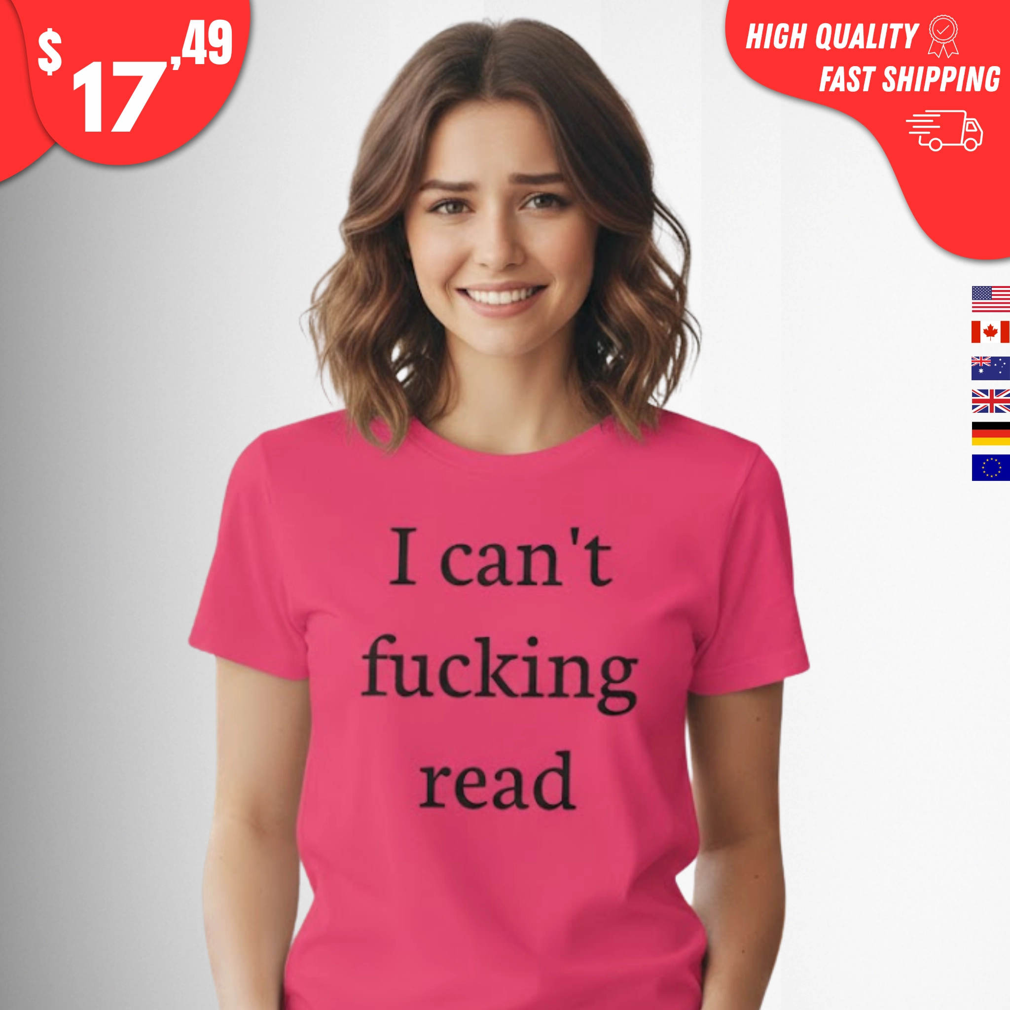I Can’t Fucking Read Shirt