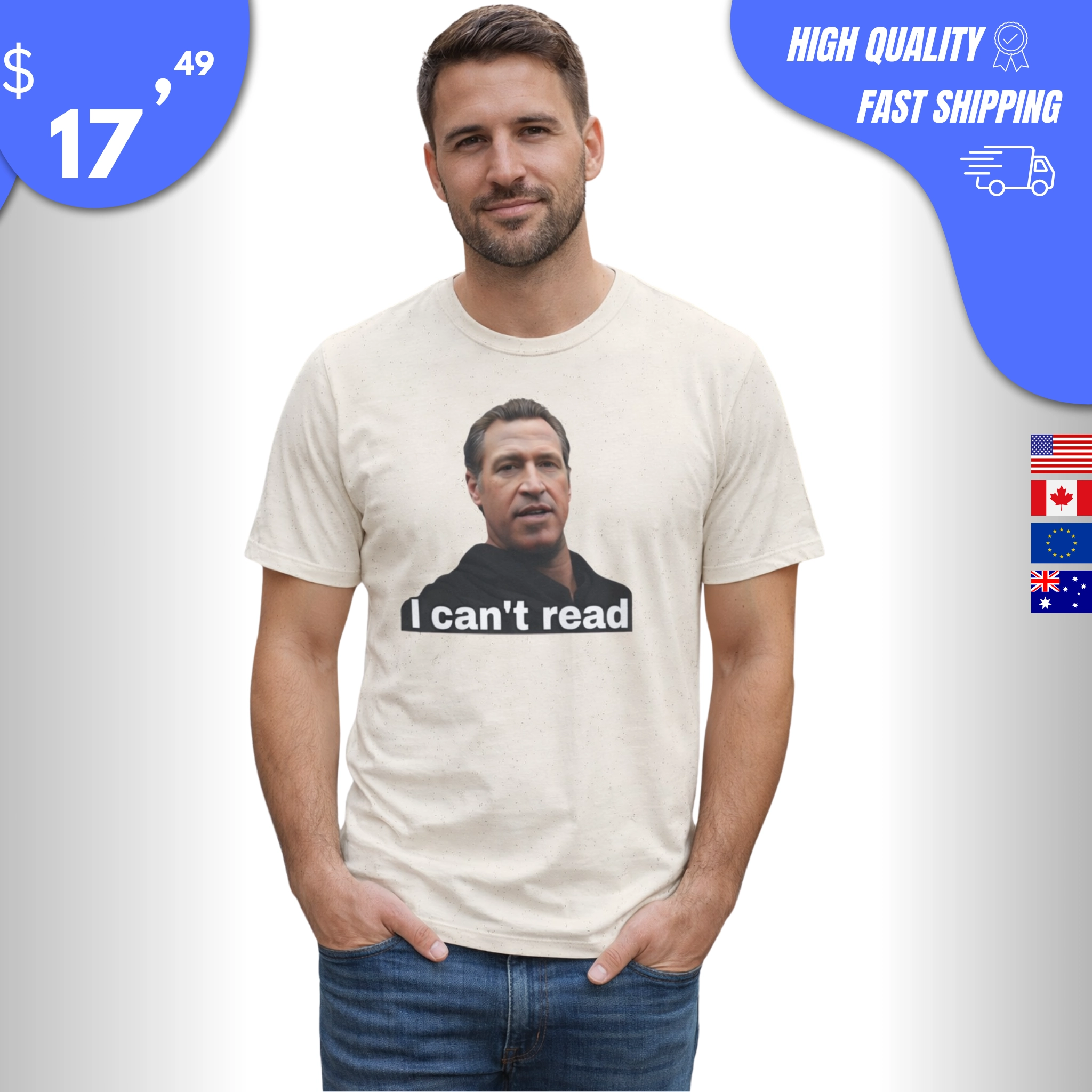 I Can’t Read Gavin Newsom Shirt