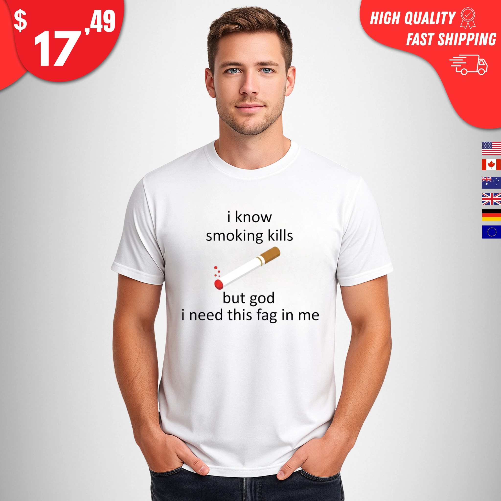 I Know Smoking Kills But God I Need This Fag In Me Shirt
