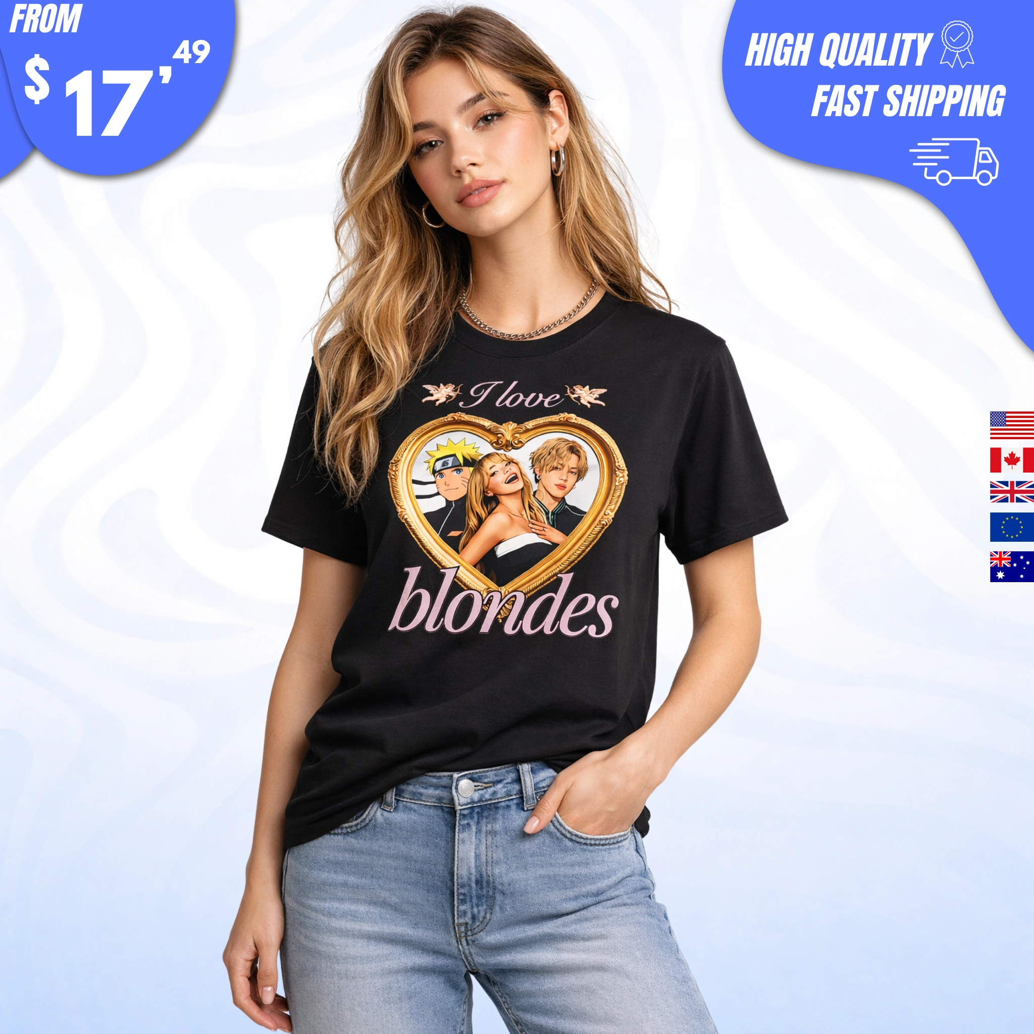I Love Blondes Naruto Sabrina Carpenter Jimin Shirt