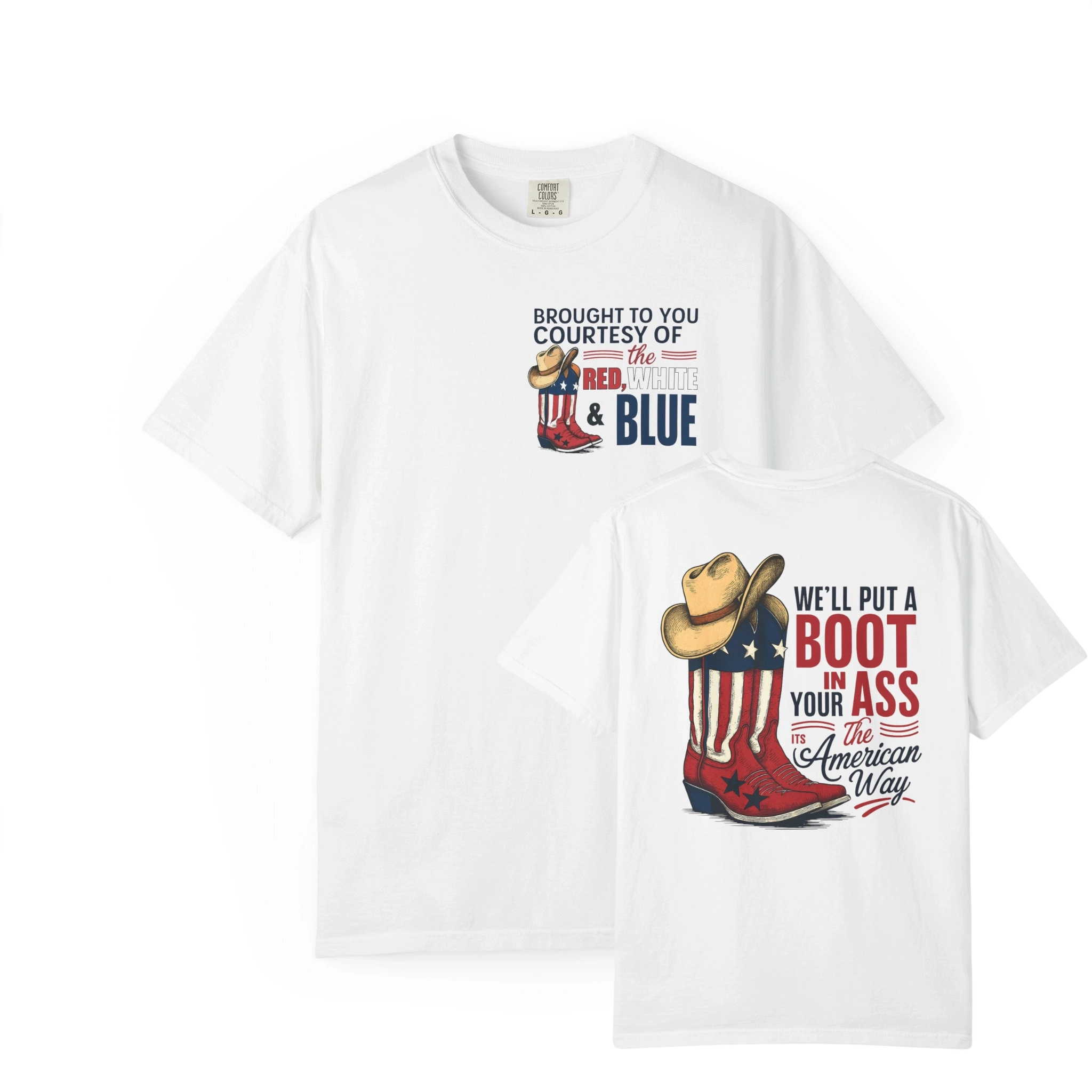 White and Blue in 4th of July Toby Keith Shirt